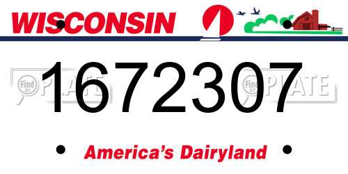 1672307 Wisconsin License Plate