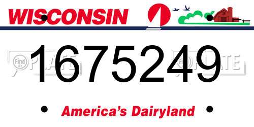 1675249 Wisconsin License Plate