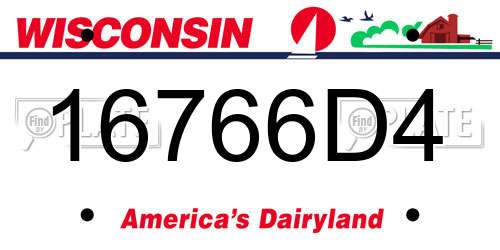 16766D4 Wisconsin License Plate