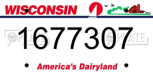 1677307 Wisconsin License Plate