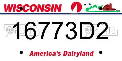 16773D2 Wisconsin License Plate