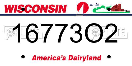 16773O2 Wisconsin License Plate