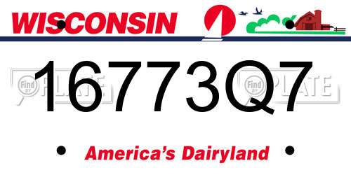 16773Q7 Wisconsin License Plate