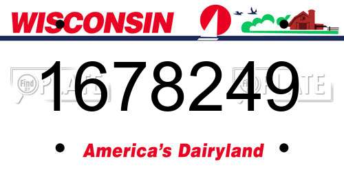 1678249 Wisconsin License Plate