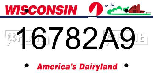 16782A9 Wisconsin License Plate