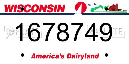 1678749 Wisconsin License Plate