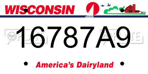 16787A9 Wisconsin License Plate