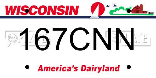 167CNN Wisconsin License Plate