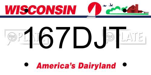 167DJT Wisconsin License Plate