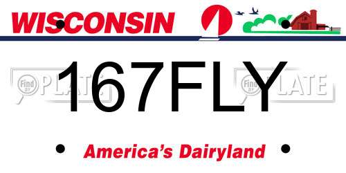 167FLY Wisconsin License Plate