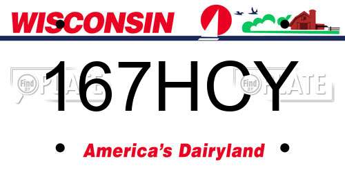 167HCY Wisconsin License Plate