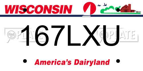 167LXU Wisconsin License Plate