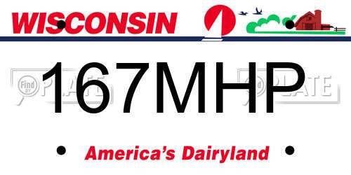 167MHP Wisconsin License Plate