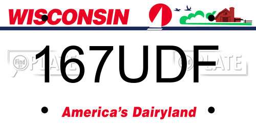 167UDF Wisconsin License Plate