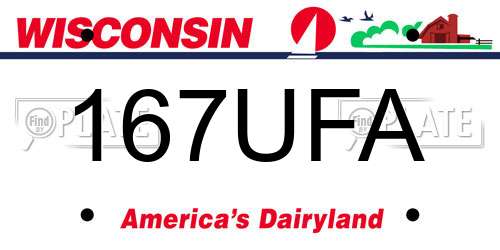 167UFA Wisconsin License Plate