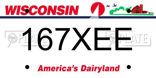 167XEE Wisconsin License Plate