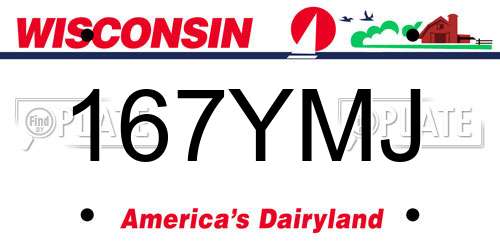 167YMJ Wisconsin License Plate