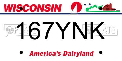 167YNK Wisconsin License Plate