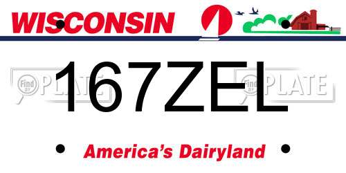 167ZEL Wisconsin License Plate