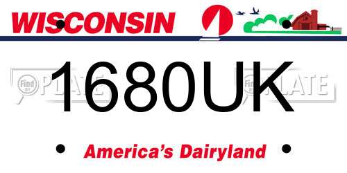 1680UK Wisconsin License Plate