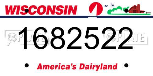 1682522 Wisconsin License Plate