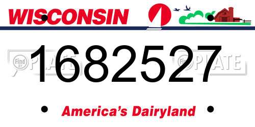 1682527 Wisconsin License Plate