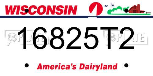 16825T2 Wisconsin License Plate