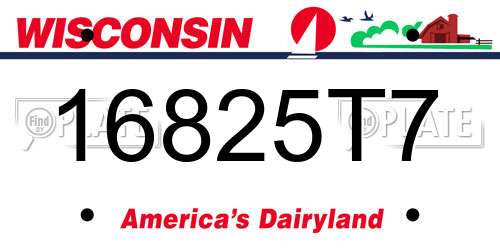 16825T7 Wisconsin License Plate