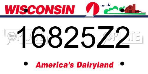 16825Z2 Wisconsin License Plate