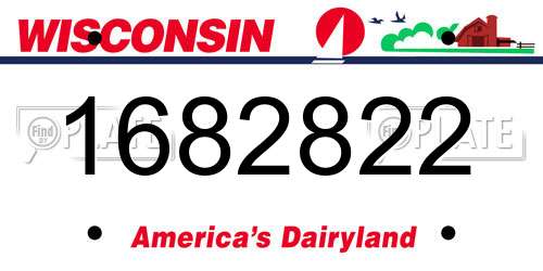 1682822 Wisconsin License Plate