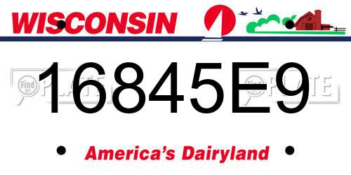 16845E9 Wisconsin License Plate