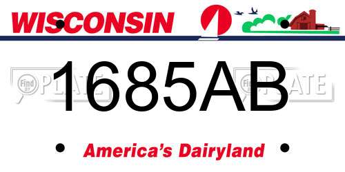 1685AB Wisconsin License Plate