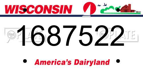 1687522 Wisconsin License Plate