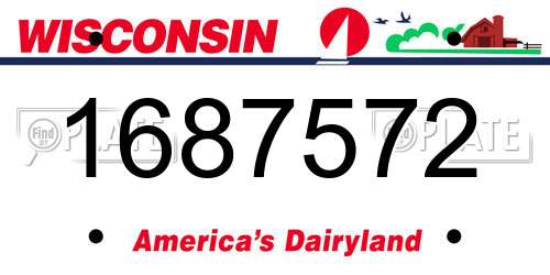 1687572 Wisconsin License Plate