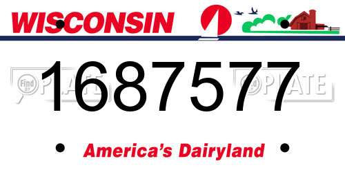 1687577 Wisconsin License Plate