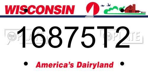 16875T2 Wisconsin License Plate