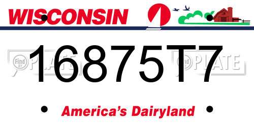 16875T7 Wisconsin License Plate