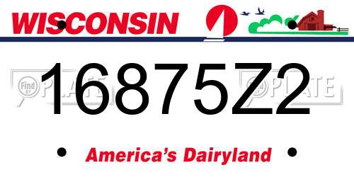 16875Z2 Wisconsin License Plate