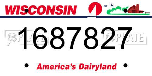 1687827 Wisconsin License Plate