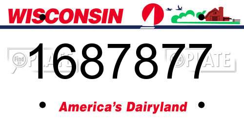 1687877 Wisconsin License Plate