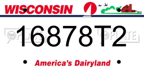 16878T2 Wisconsin License Plate