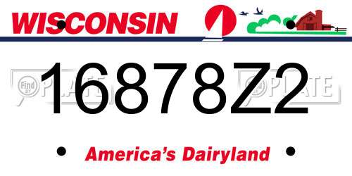 16878Z2 Wisconsin License Plate