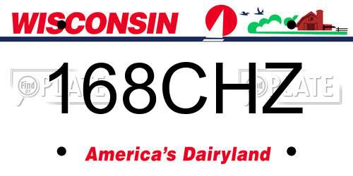 168CHZ Wisconsin License Plate