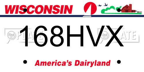 168HVX Wisconsin License Plate
