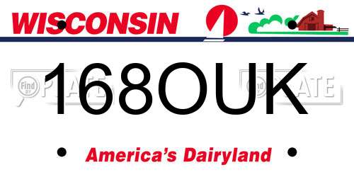 168OUK Wisconsin License Plate