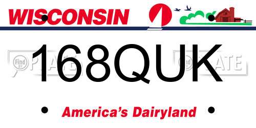 168QUK Wisconsin License Plate