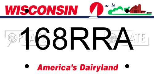 168RRA Wisconsin License Plate