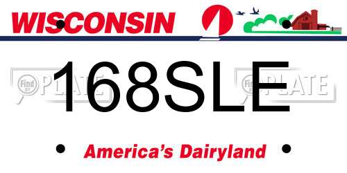 168SLE Wisconsin License Plate