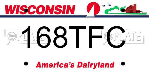 168TFC Wisconsin License Plate