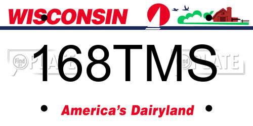 168TMS Wisconsin License Plate